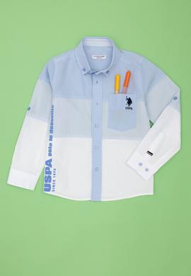 Erkek Çocuk Mavi Uzun Kollu Gömlek - 50263766028