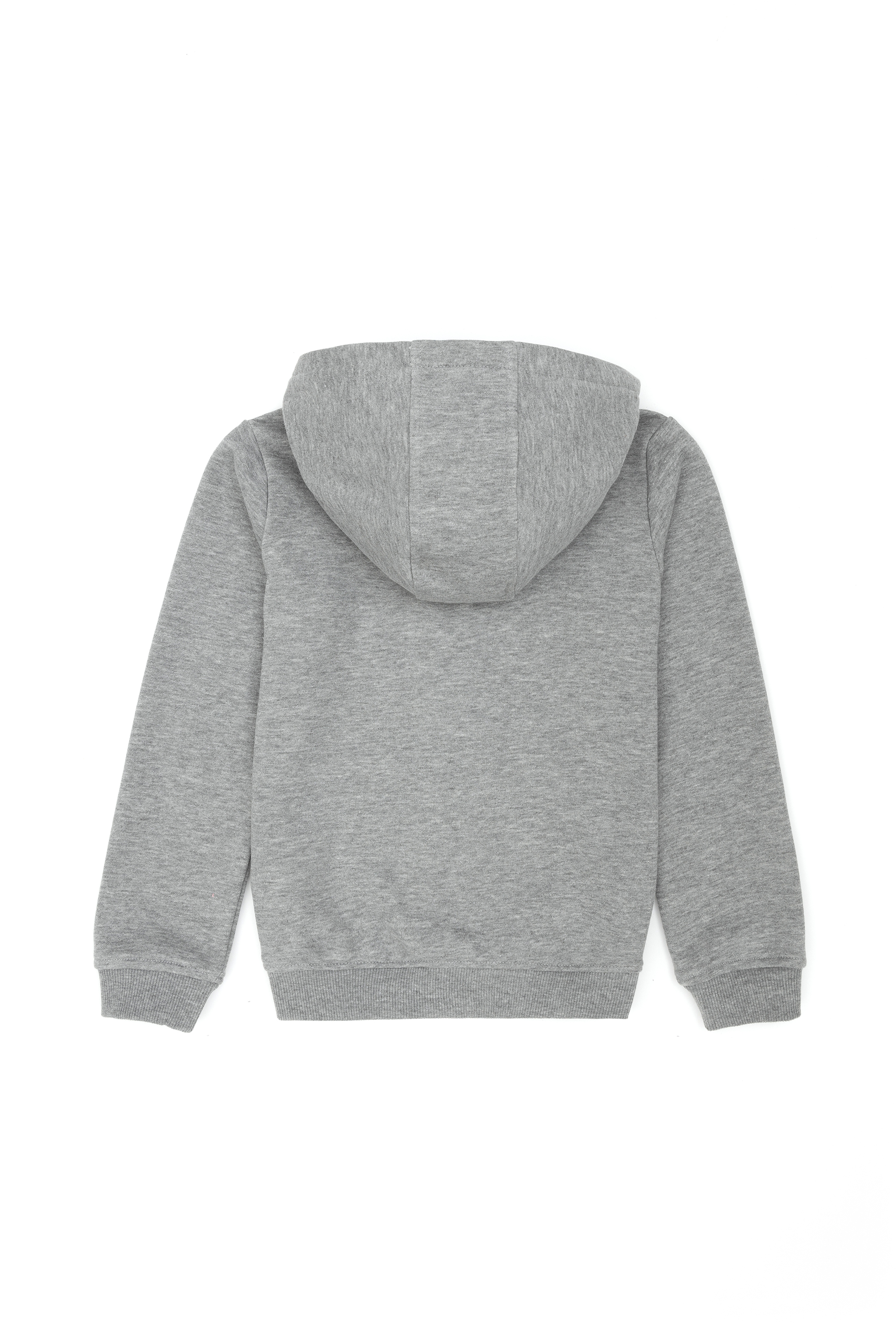 Çocuk Gri Melanj Basic Kapüşonlu Sweatshirt