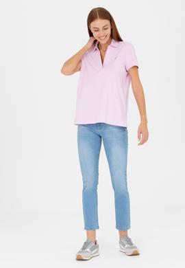 Kadın Manolya Kaçık Yaka Basic Tişört - 50271665009