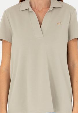 Kadın Haki Kaçık Yaka Basic Tişört - 50271665021