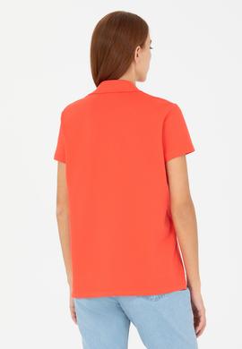 Kadın Kırmızı Kaçık Yaka Basic Tişört - 50271665046