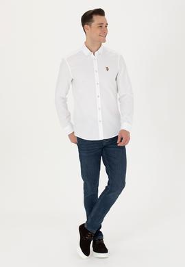 Erkek Beyaz Uzun Kollu Basic Gömlek - 50271292014