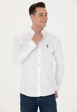 Erkek Beyaz Uzun Kollu Basic Gömlek - 50271292014