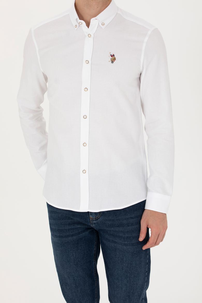 Erkek Beyaz Uzun Kollu Basic Gömlek - 50271292014