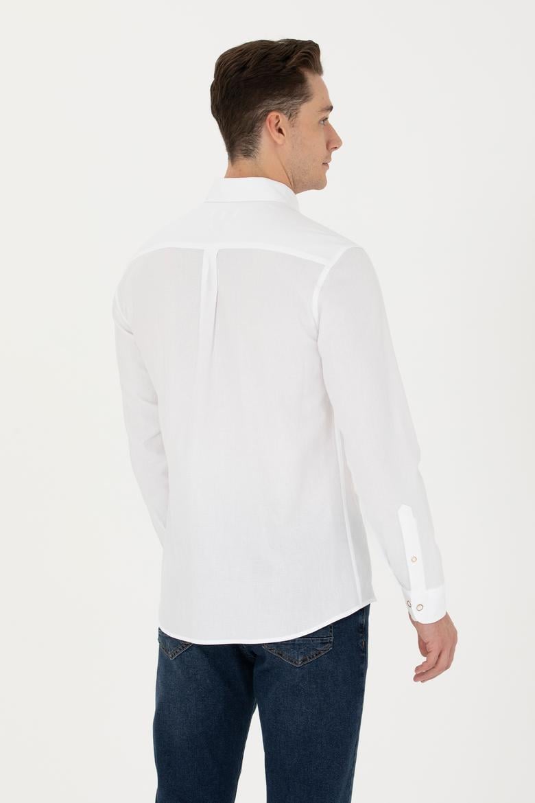 Erkek Beyaz Uzun Kollu Basic Gömlek - 50271292014