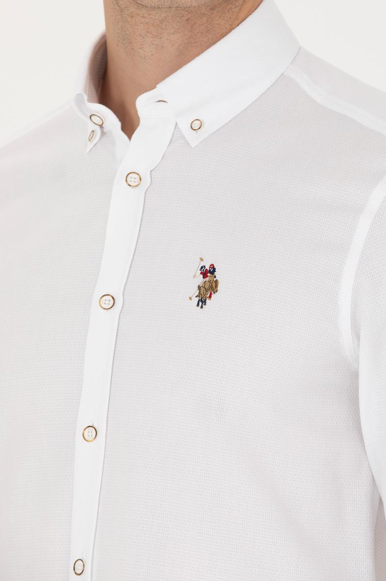 Erkek Beyaz Uzun Kollu Basic Gömlek