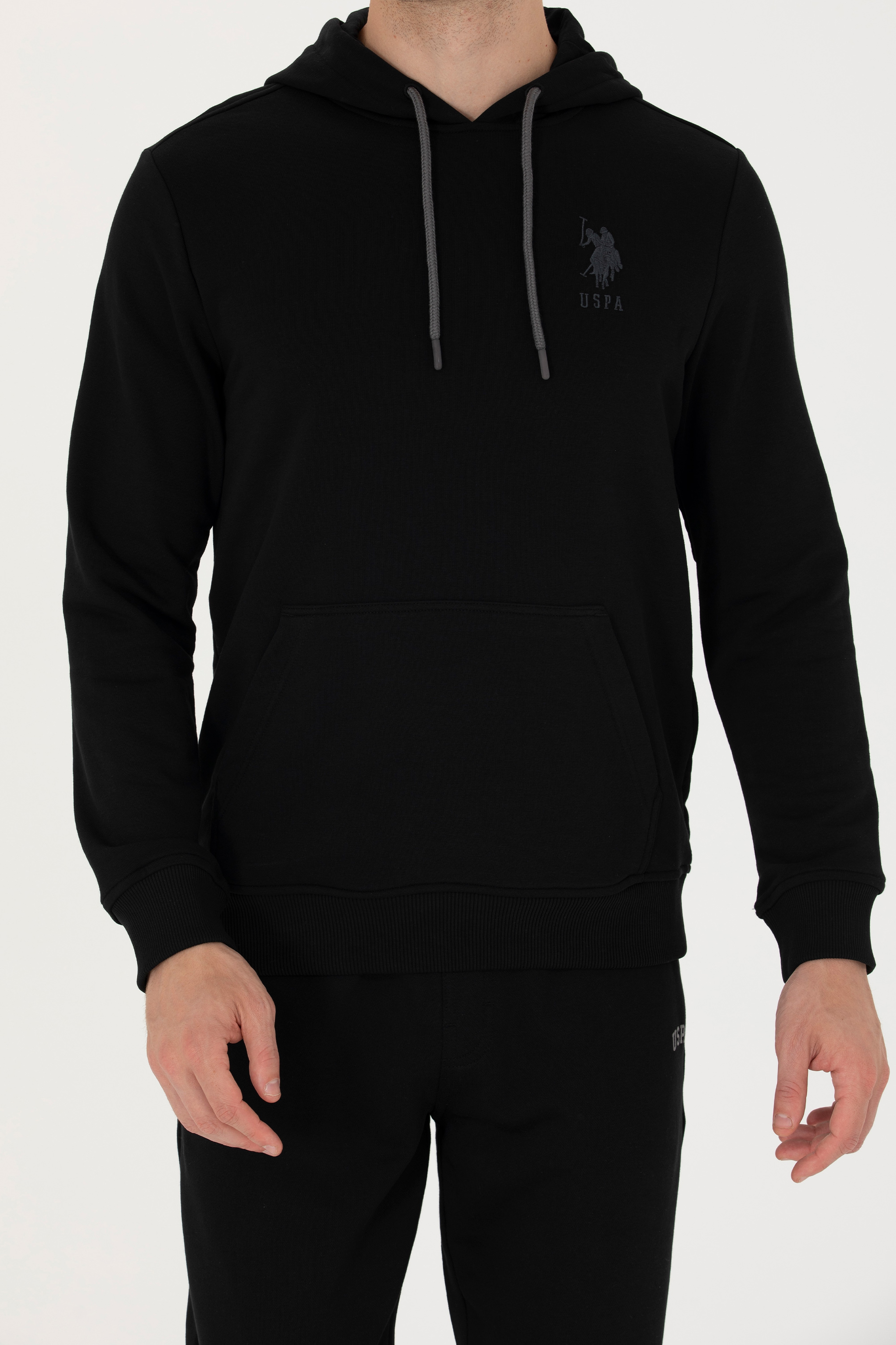 Erkek Siyah Basic Sweatshirt