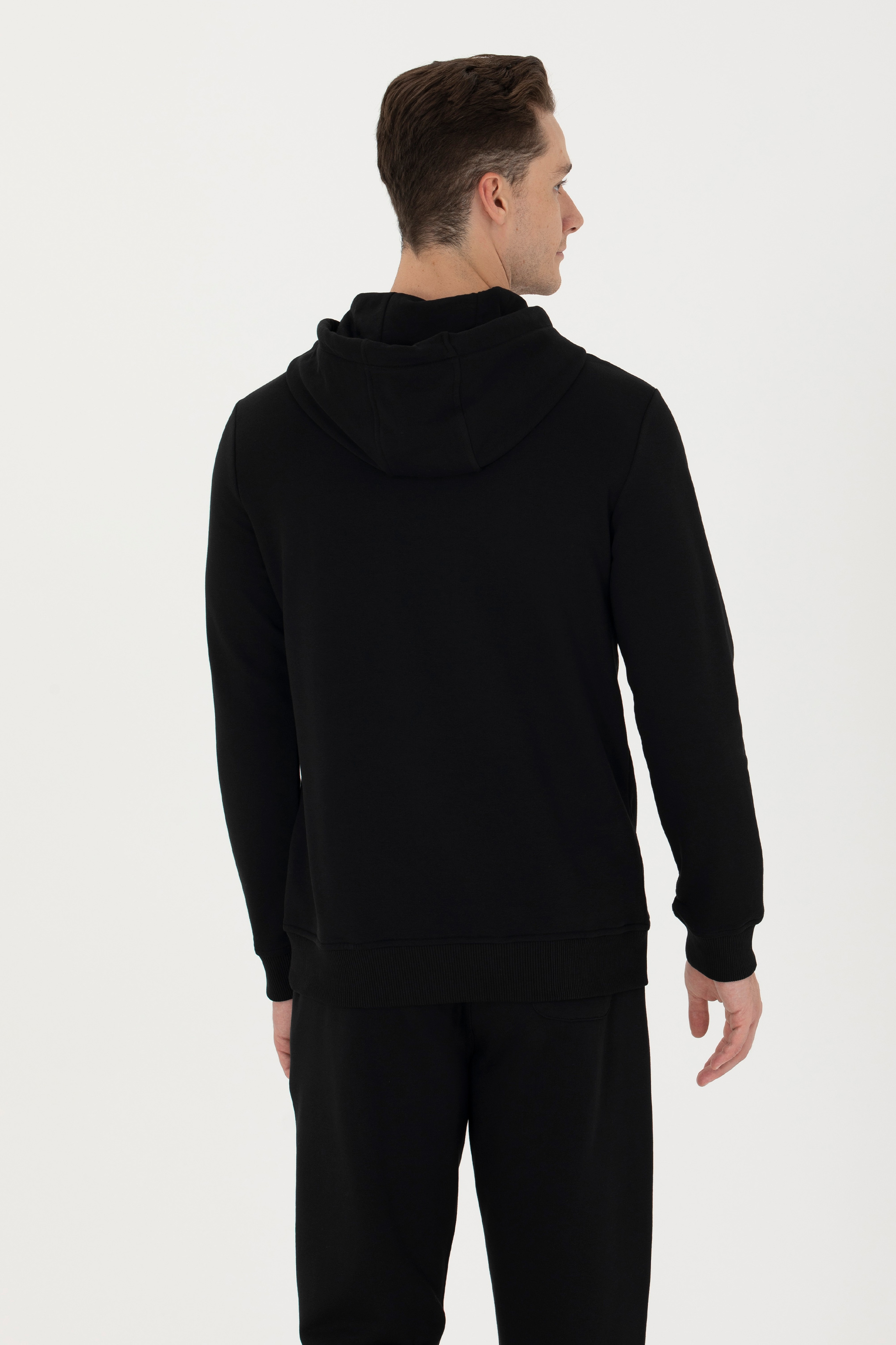 Erkek Siyah Basic Sweatshirt