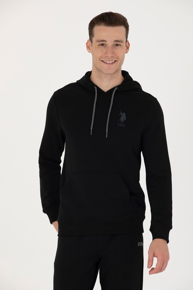 Erkek Siyah Basic Sweatshirt