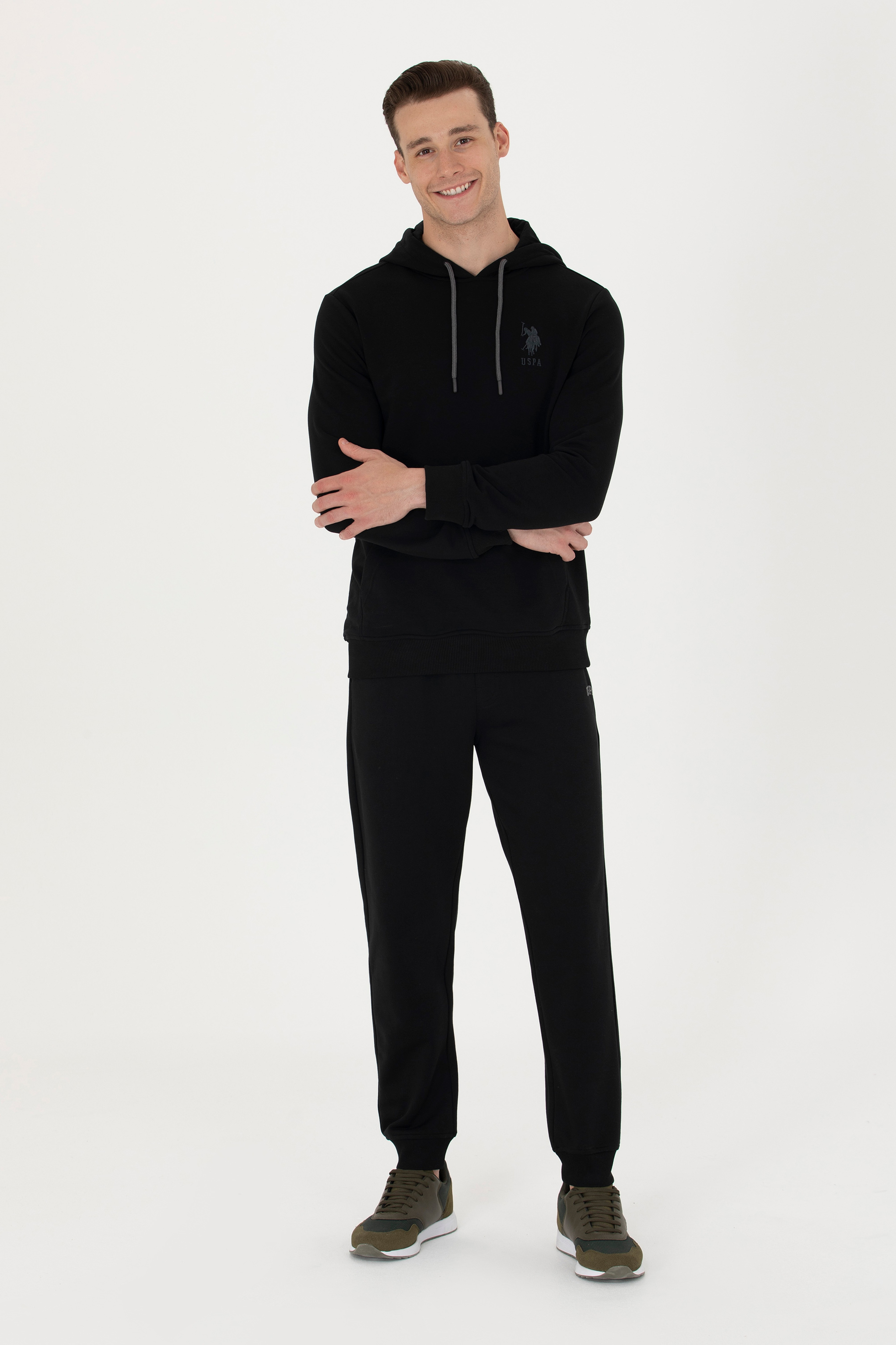 Erkek Siyah Basic Sweatshirt - Image 4