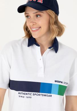 Kadın Beyaz Polo Yaka Tişört - 50263959021