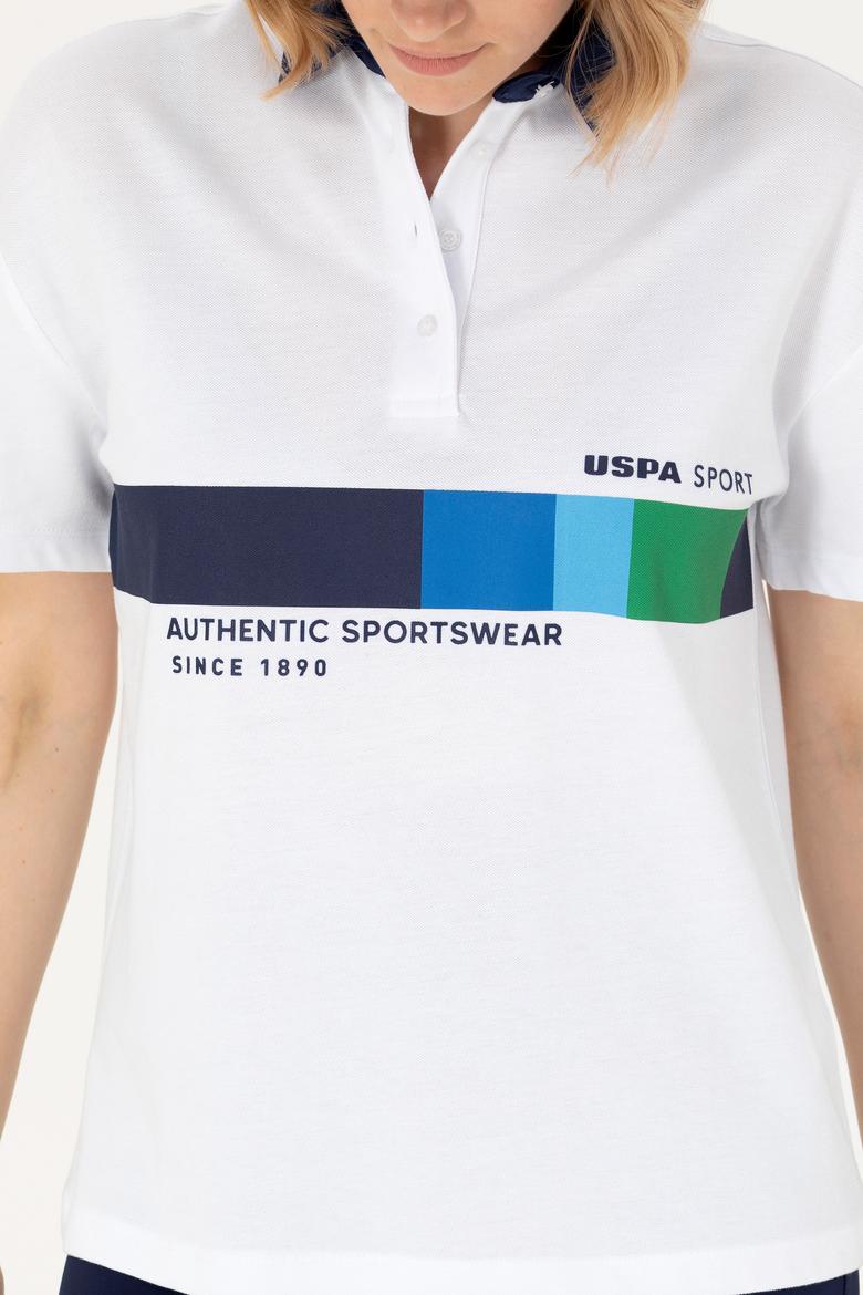 Kadın Beyaz Polo Yaka Tişört - 50263959021