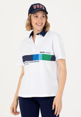 Kadın Beyaz Polo Yaka Tişört - 50263959021