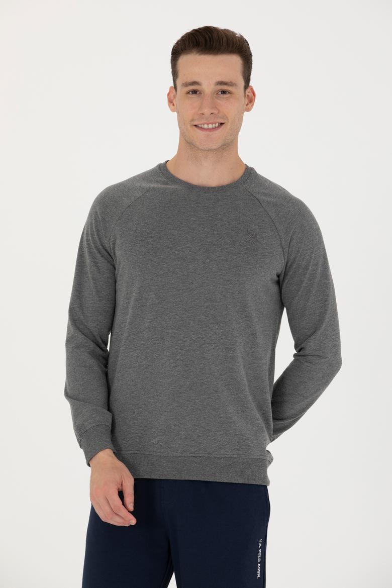 Erkek Antrasit Melanj Basic Sweatshirt - 50269412036