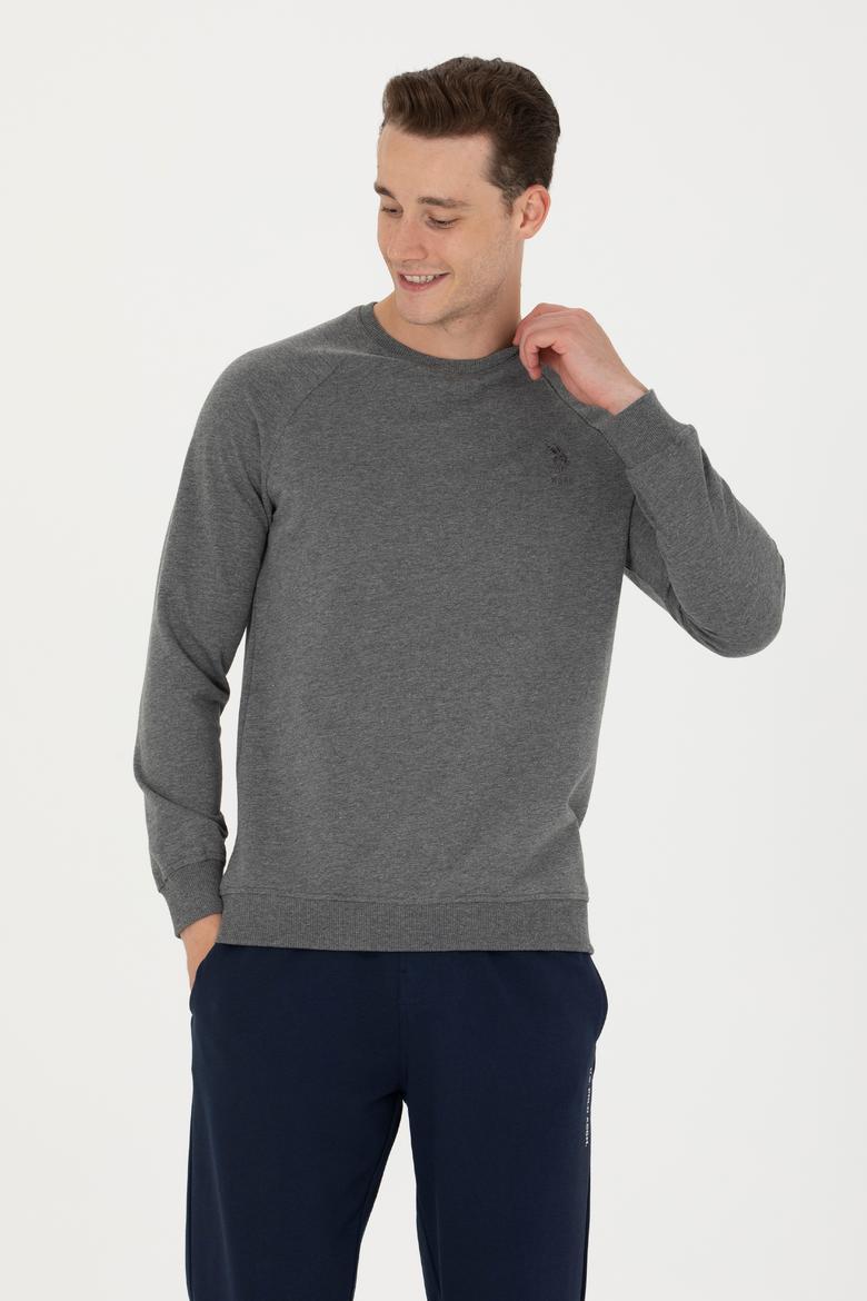 Erkek Antrasit Melanj Basic Sweatshirt