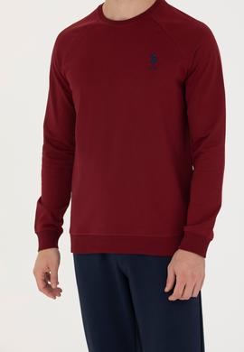 Erkek Bordo Basic Sweatshirt - 50269412106