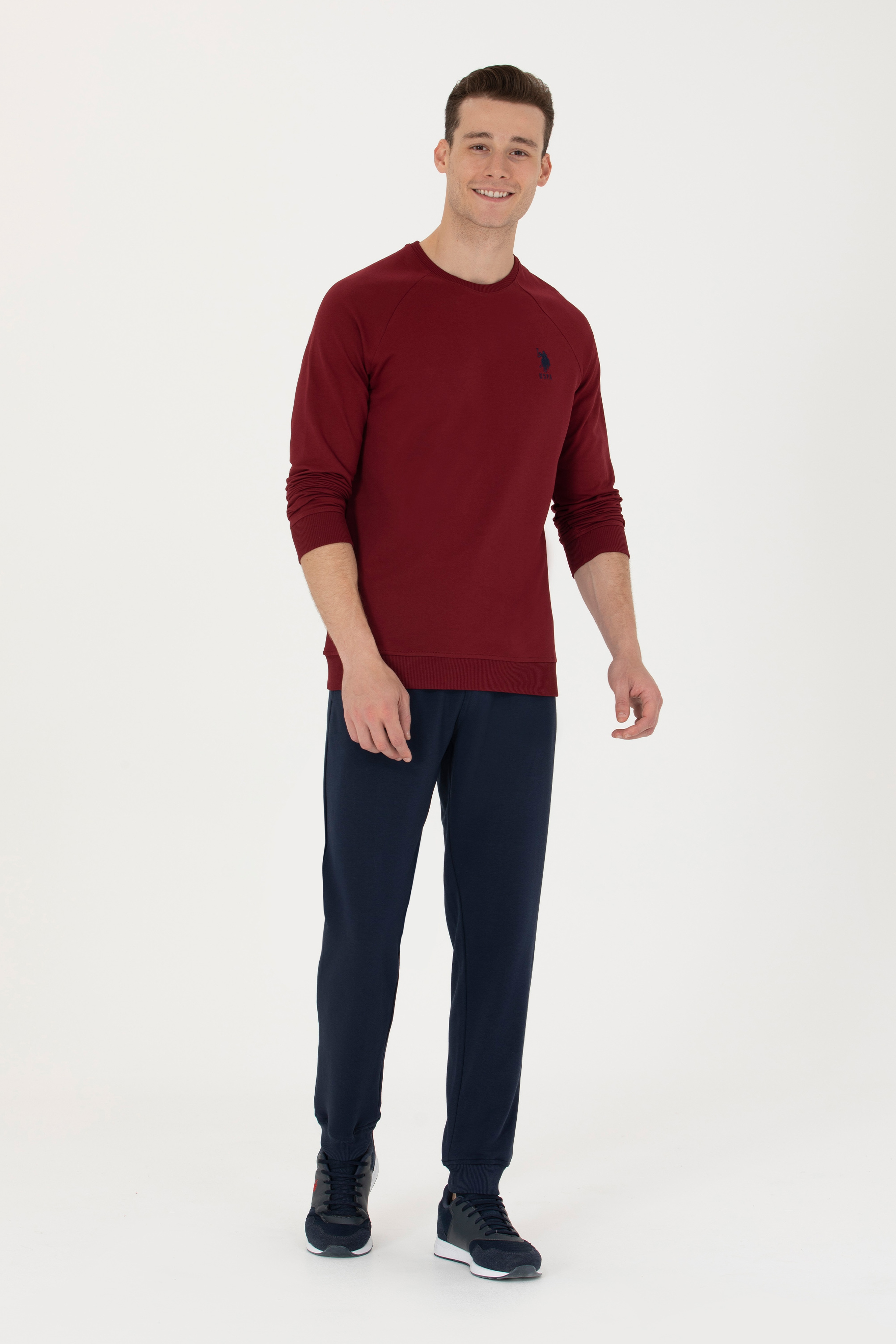 Erkek Bordo Basic Sweatshirt