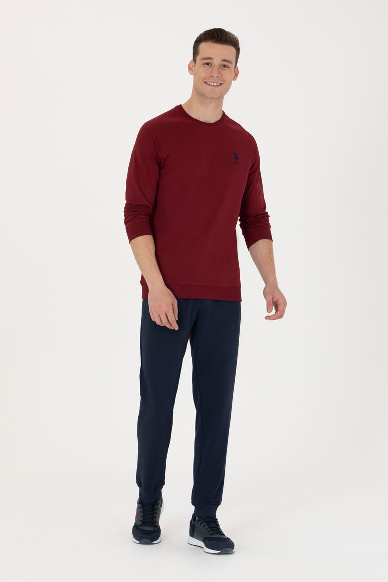 Erkek Bordo Basic Sweatshirt - 50269412106