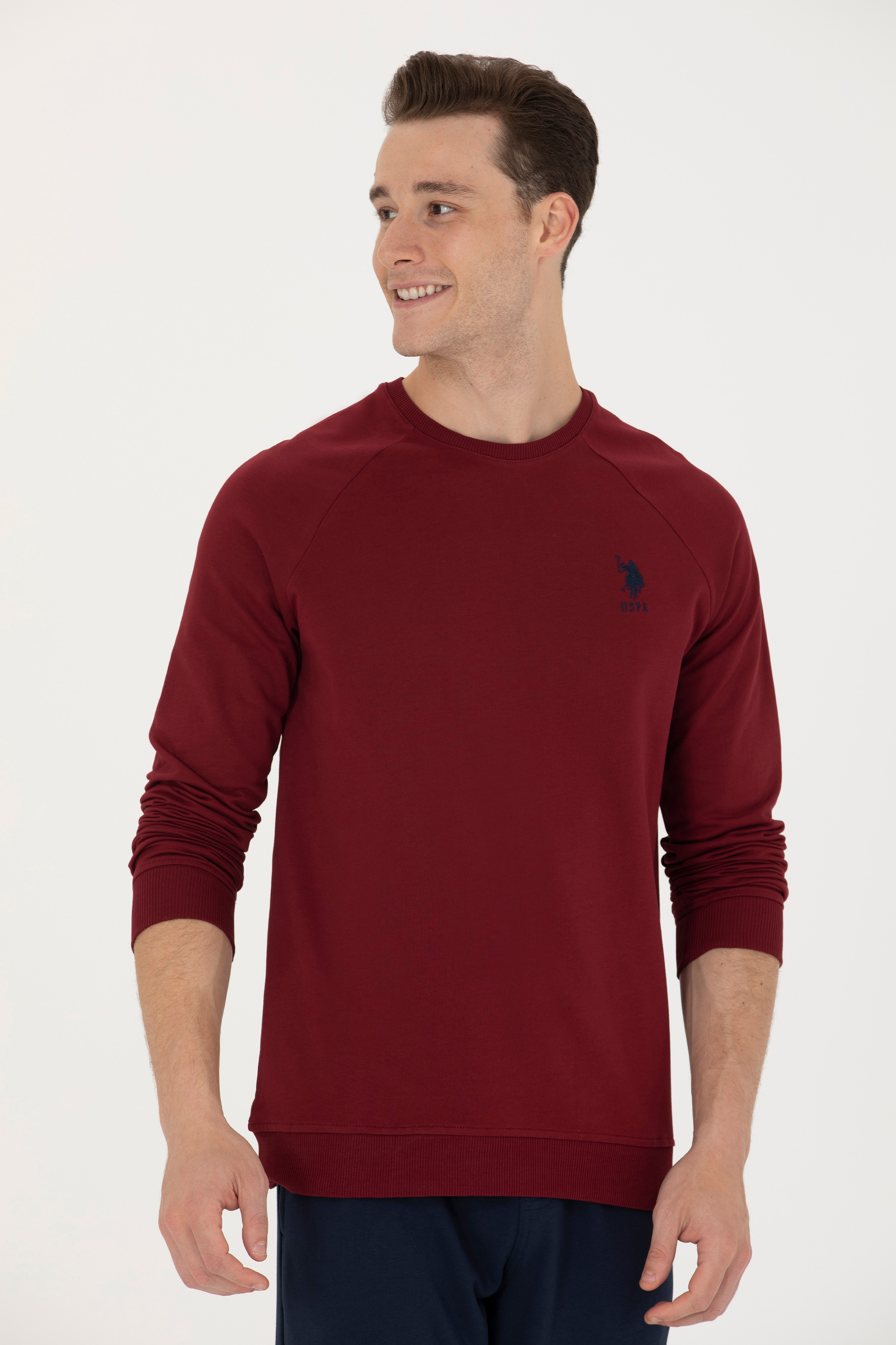 Erkek Bordo Basic Sweatshirt