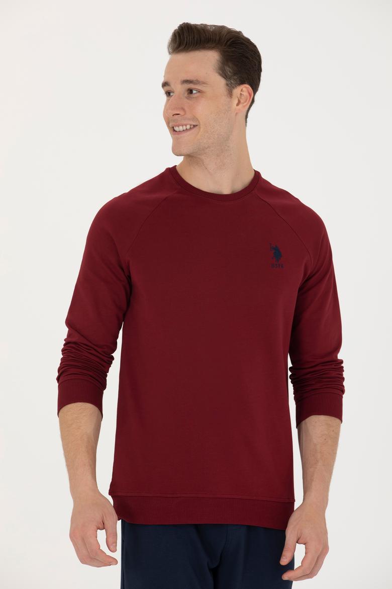 Erkek Bordo Basic Sweatshirt - 50269412106