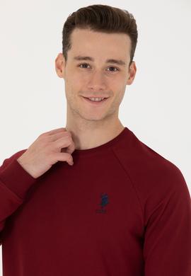 Erkek Bordo Basic Sweatshirt - 50269412106