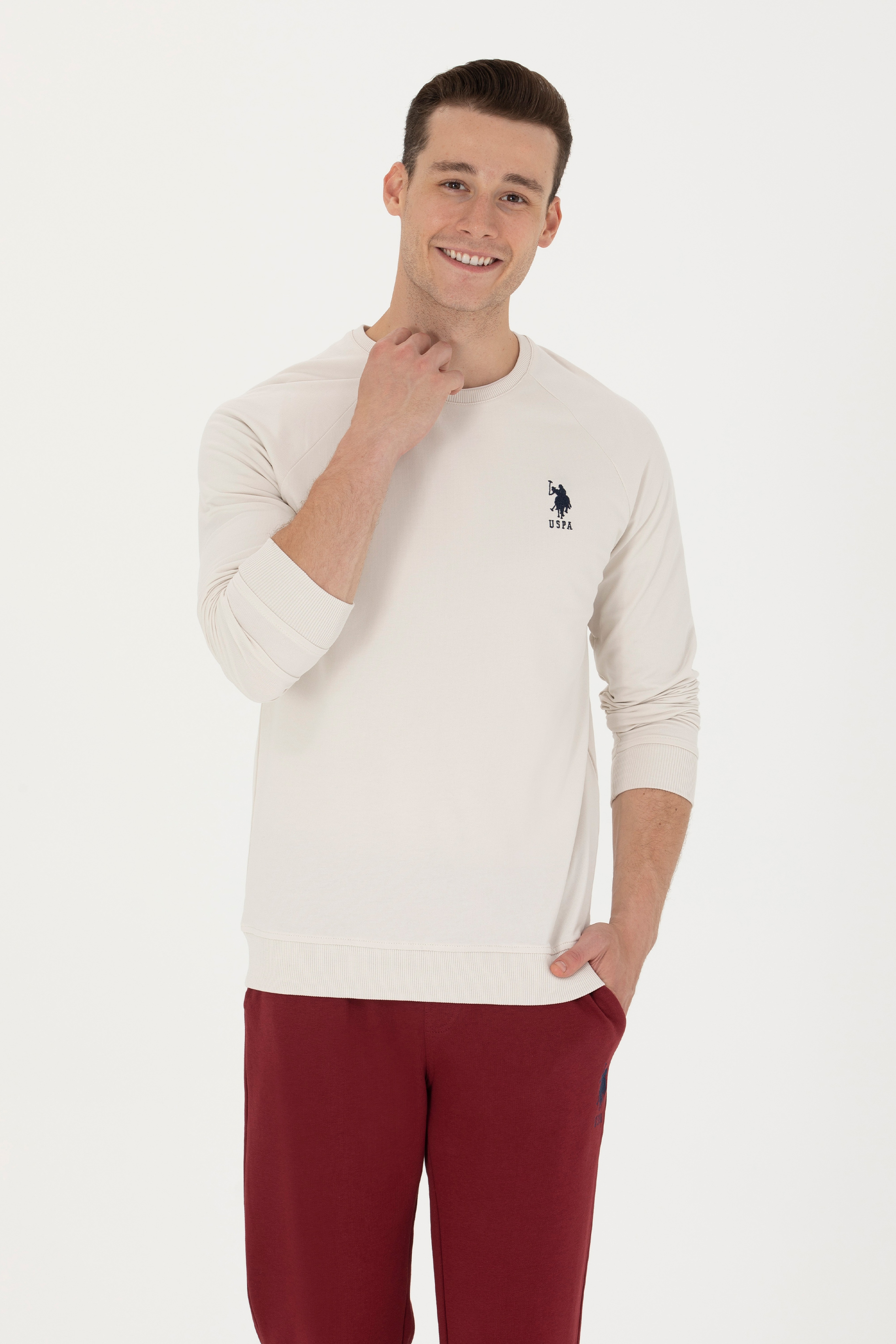 Erkek Taş Basic Sweatshirt - Image 3