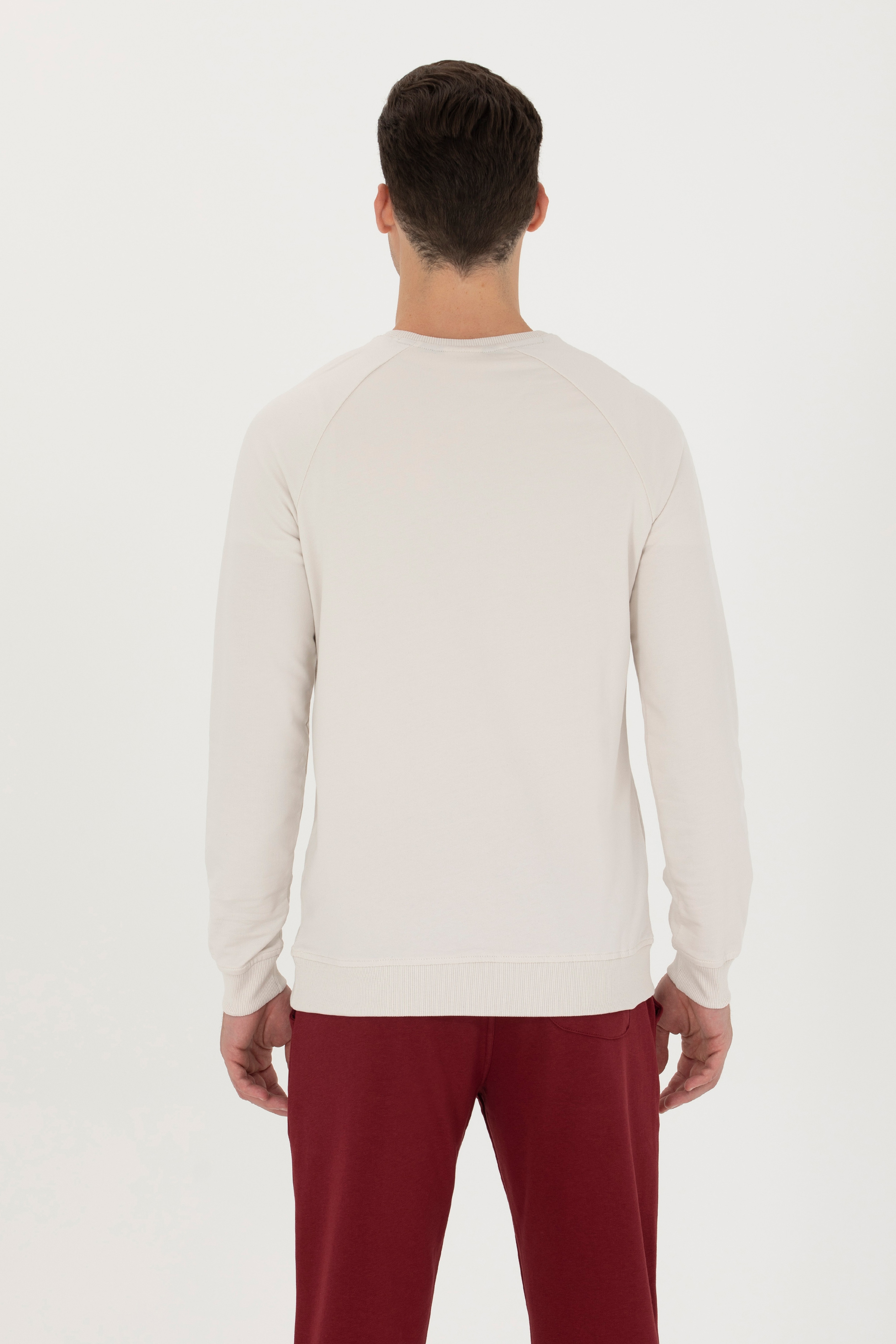 Erkek Taş Basic Sweatshirt - Image 5