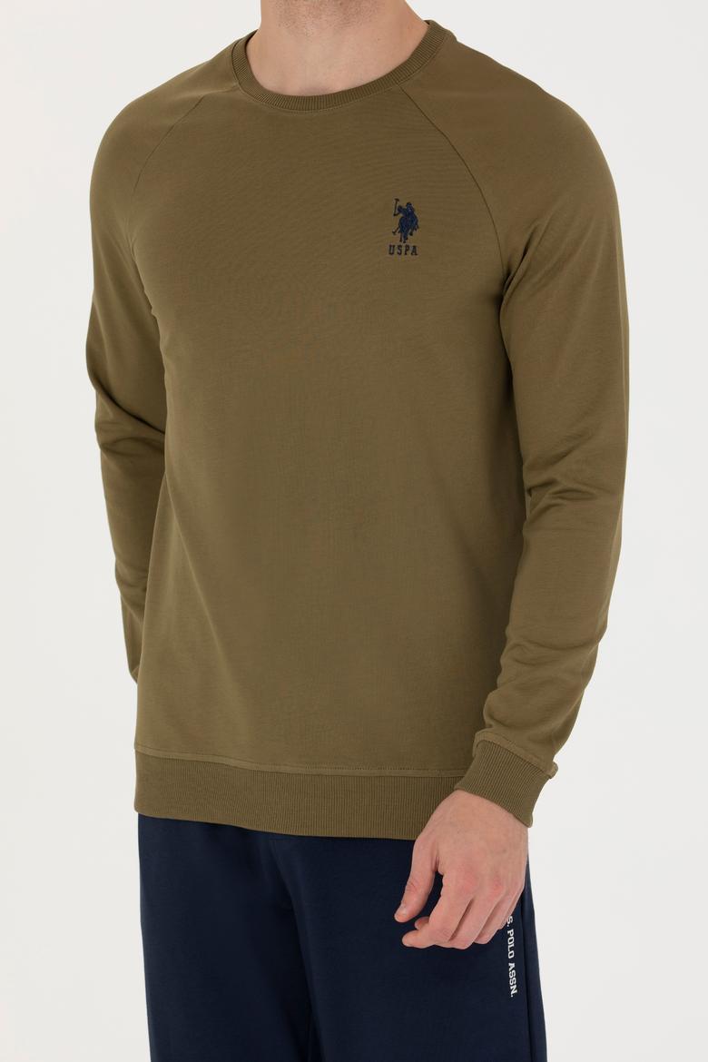 Erkek Haki Basic Sweatshirt - 50269412159