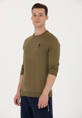 Erkek Haki Basic Sweatshirt - 50269412159