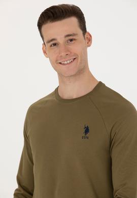 Erkek Haki Basic Sweatshirt - 50269412159