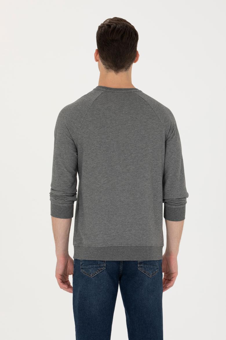 Erkek Antrasit Melanj Basic Sweatshirt - 50274090011
