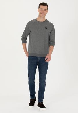 Erkek Antrasit Melanj Basic Sweatshirt - 50274090011