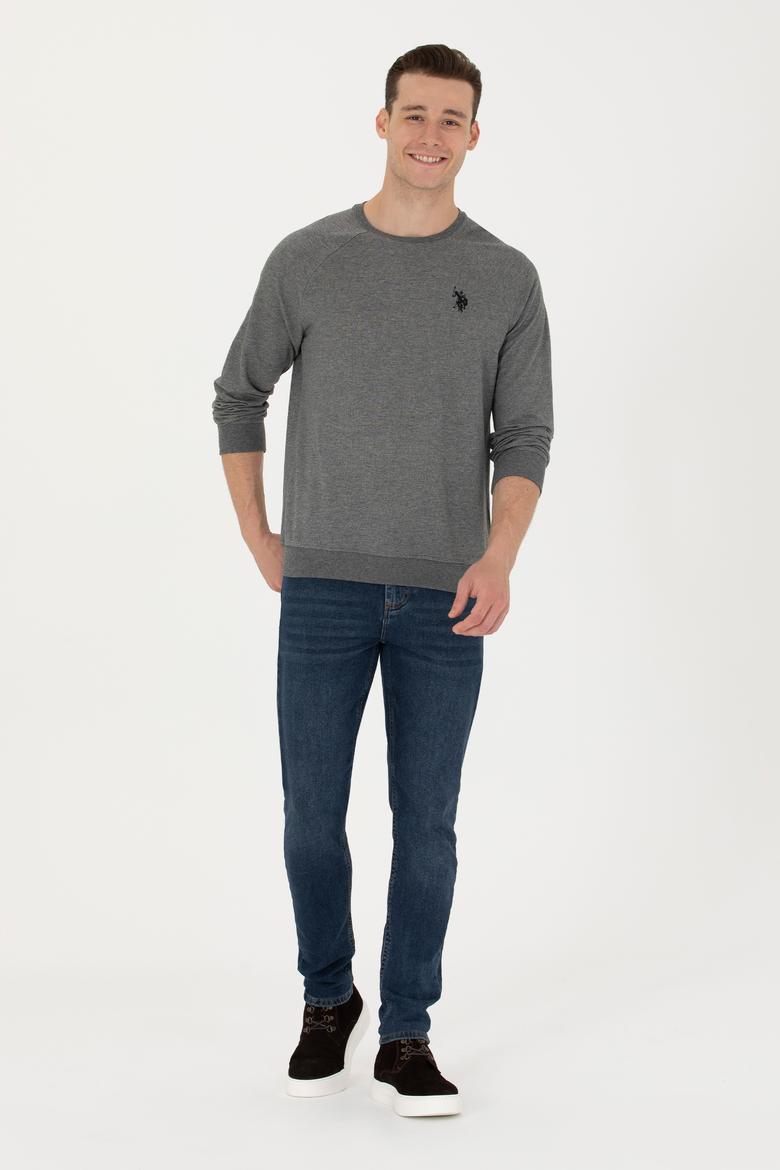 Erkek Antrasit Melanj Basic Sweatshirt - 50274090011