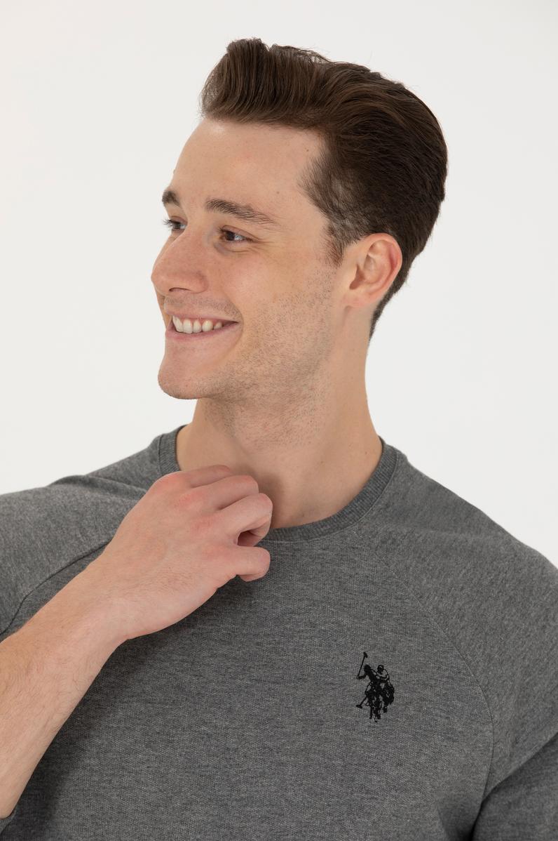 Erkek Antrasit Melanj Basic Sweatshirt