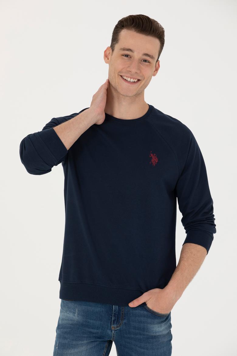 Erkek Lacivert Basic Sweatshirt