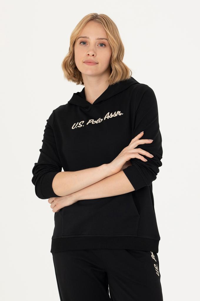 Kadın Siyah Kapüşonlu Sweatshirt