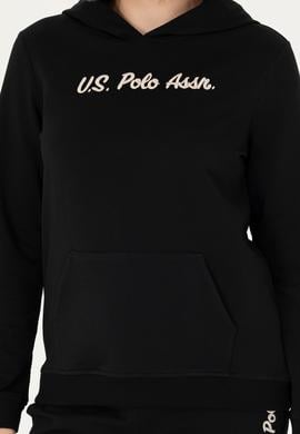 Kadın Siyah Kapüşonlu Sweatshirt - 50276015007