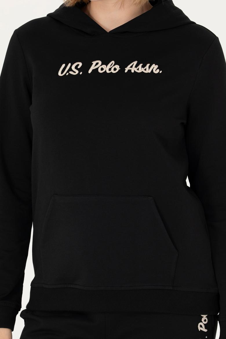 Kadın Siyah Kapüşonlu Sweatshirt - 50276015007