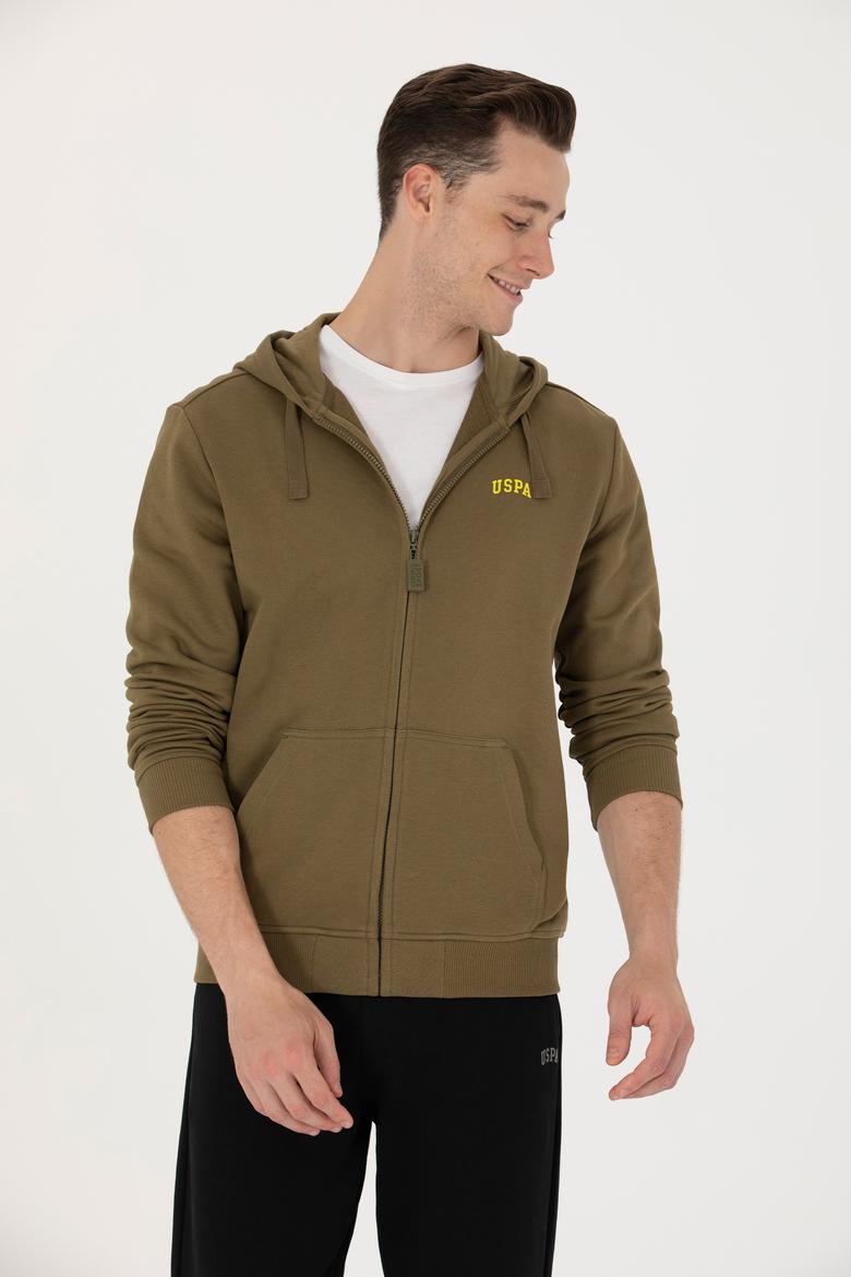 Erkek Haki Örme Hırka