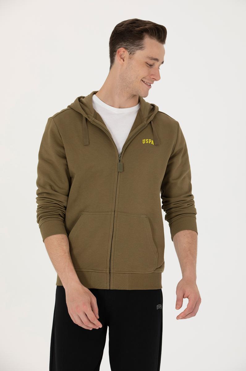 Erkek Haki Örme Hırka