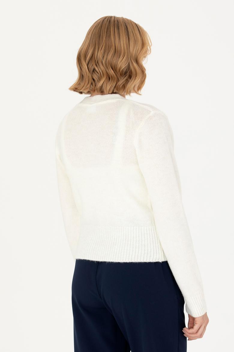 Kadın Ekru Triko Hırka - 50269494046