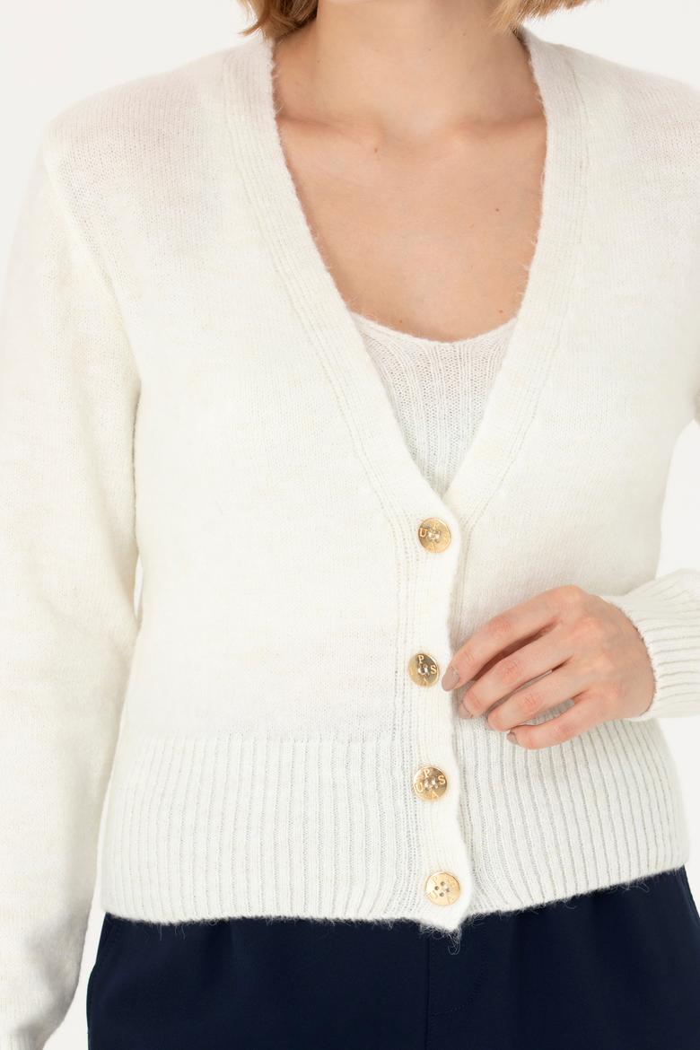 Kadın Ekru Triko Hırka - 50269494046