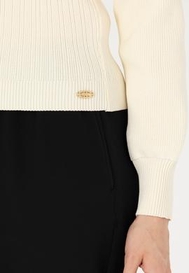 Kadın Krem  Bisiklet Yaka Kazak - 50270430018