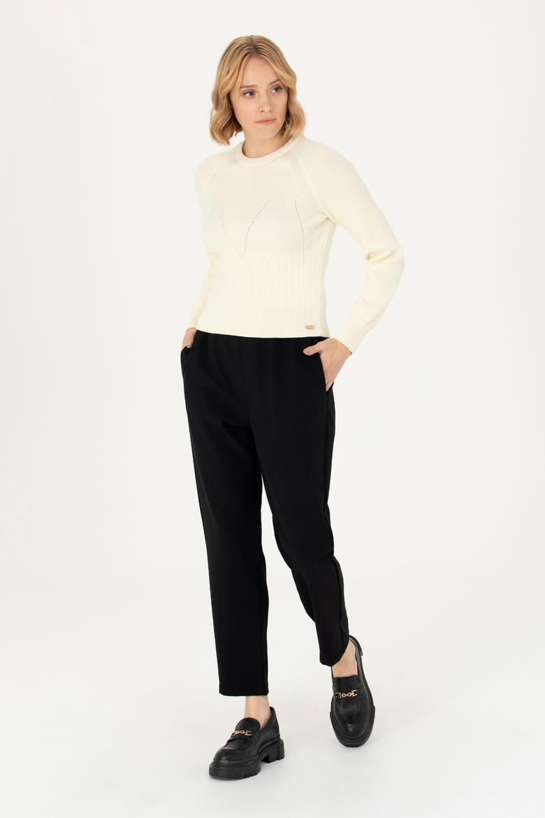 Kadın Krem  Bisiklet Yaka Kazak - 50270430018