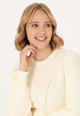 Kadın Krem  Bisiklet Yaka Kazak - 50270430017