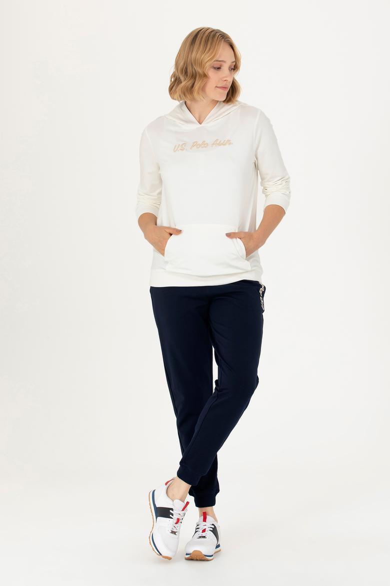 Kadın Ekru Kapüşonlu Sweatshirt - 50276015016