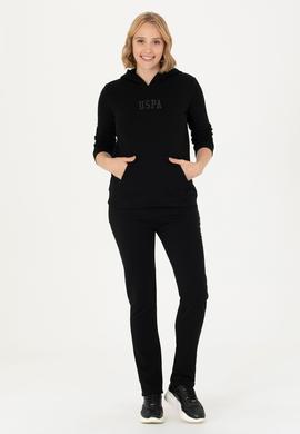 Kadın Siyah Kapüşonlu Basic Sweatshirt - 50271557037