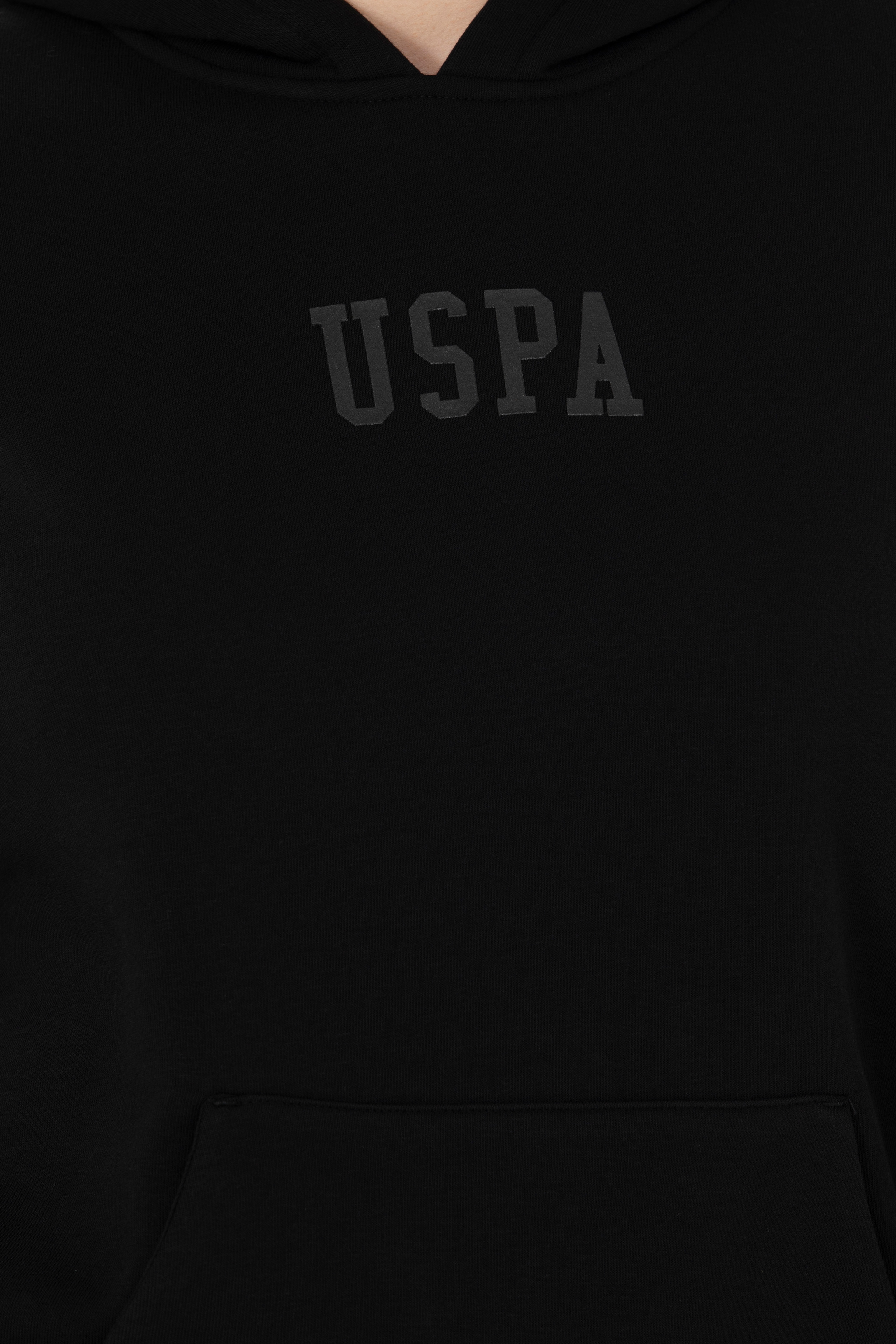 Kadın Siyah Kapüşonlu Basic Sweatshirt