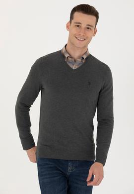 Erkek Antrasit Melanj Basic Kazak - 50275819060