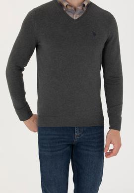 Erkek Antrasit Melanj Basic Kazak - 50275819060